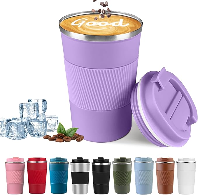 YINBAOGE Insulated Travel Coffee Mug, Spill & Leak Proof, Portable To Go by YINBAOGE