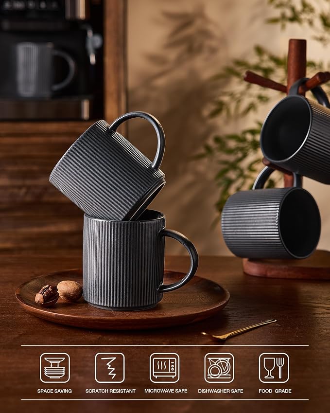 famiware Coffee Mug Set for 6, Star 16 oz Catering Mugs Cup Set - Image 7