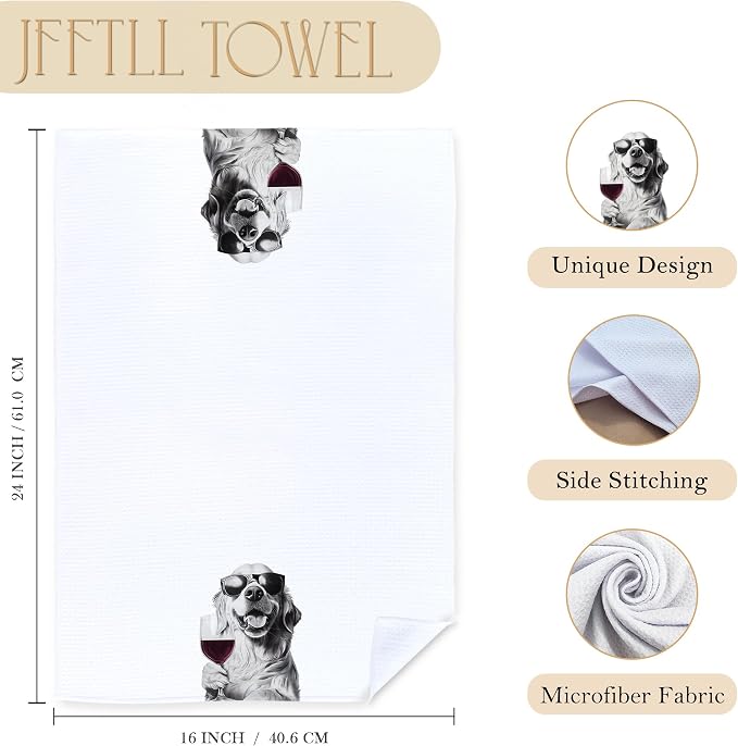 Golden Retriever Decor Kitchen Towels, Bar Towels - Image 7