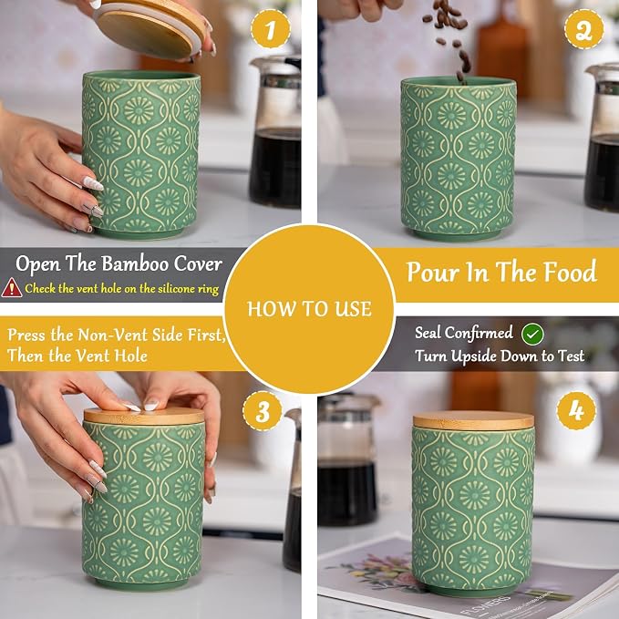 TEATALK Ceramic Canister with Airtight Lid, Tea Storage, 23 Fl Oz - Image 5