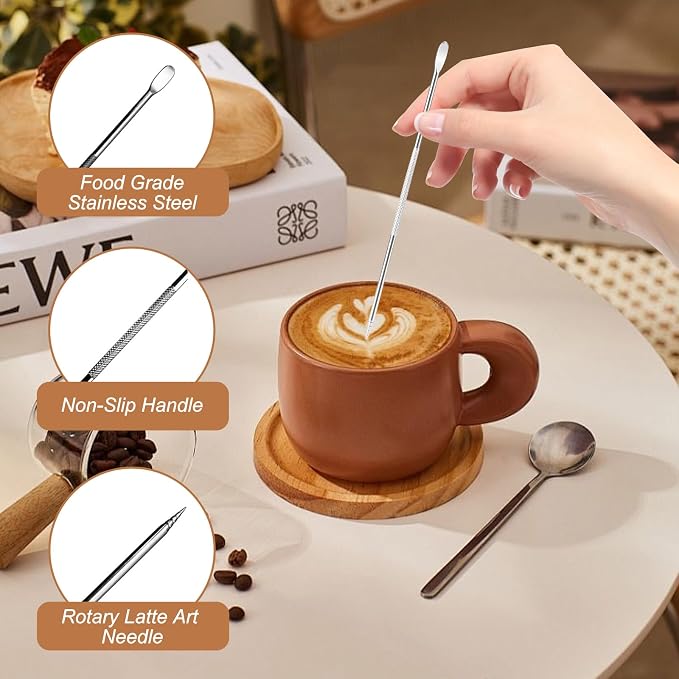 22 PCS Espresso Accessories Kit, Spring Loaded Calibrated Tamper, Spring Loaded - Image 3