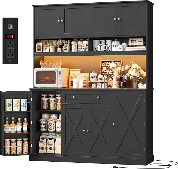 HIFIT 72.8” LED Kitchen Pantry Cabinet by HIFIT