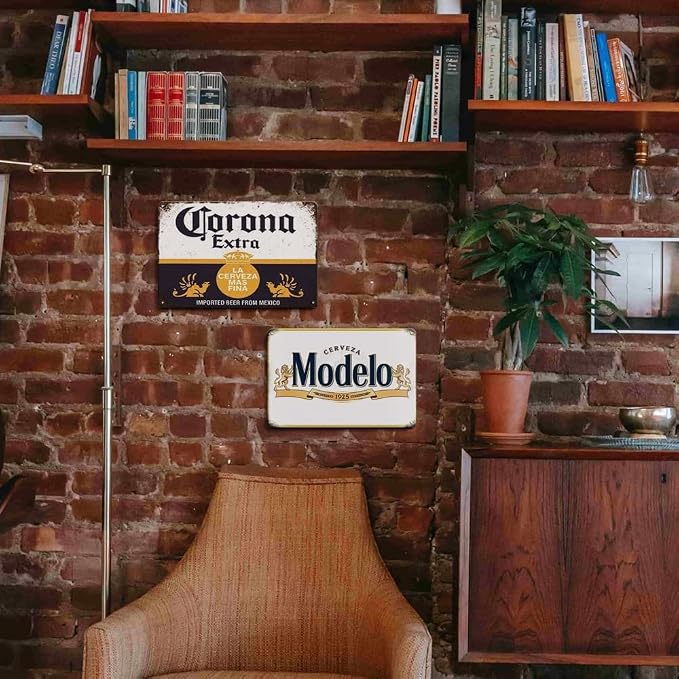 Bar Signs for Home Bar, Beer Signs for Man Cave, 4 Pieces Vintage Beer Signs - Image 5