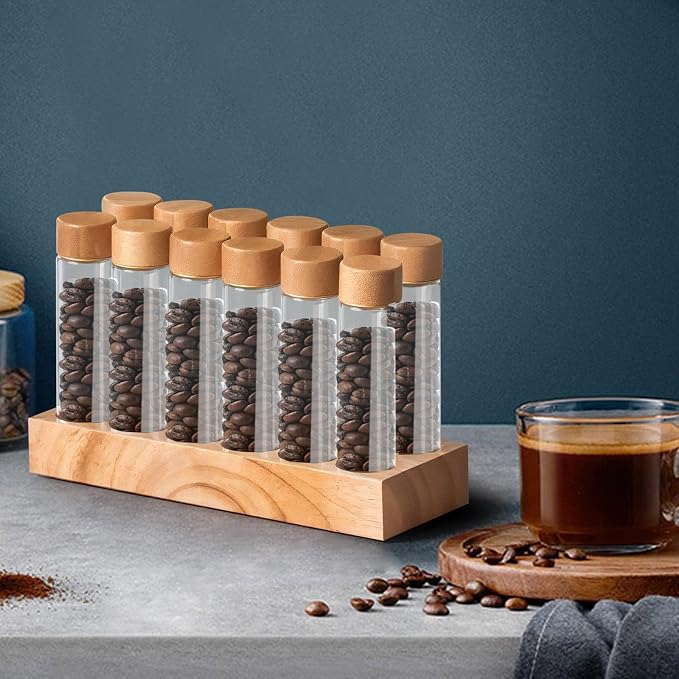 Glass Coffee Beans Storage Containers Single Bean Storage Tubes Coffee Bean - Image 6