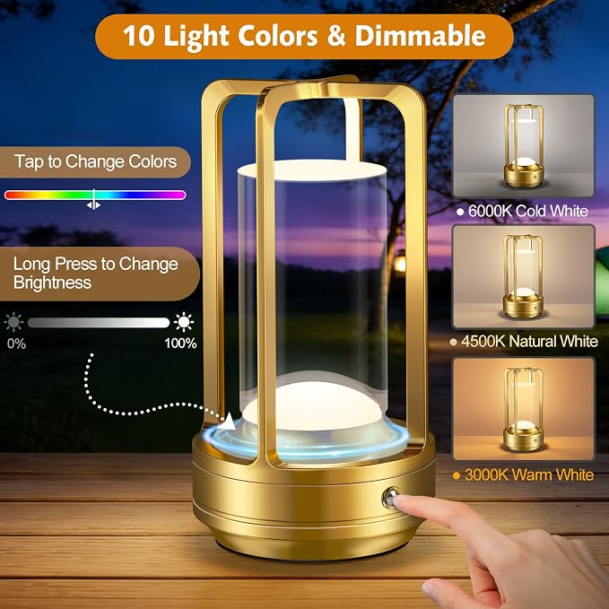 Portable Table Lamp for Outdoor Indoor: Cordless Rechargeable Desk Lamp - Image 5