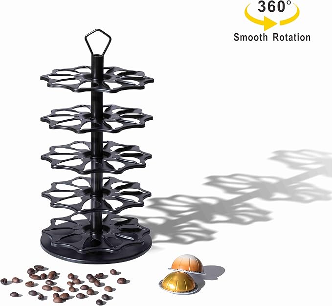 FlagShip 50 Vertuo Pods Carousel Holder Black Coffee Pod Holder 360° Rotating - Image 3