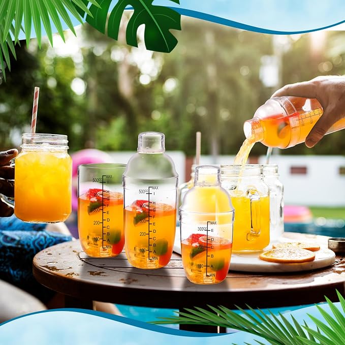 Lallisa 8 Pcs Plastic Cocktail Shaker Set Drink Shaker Mixer - Image 6