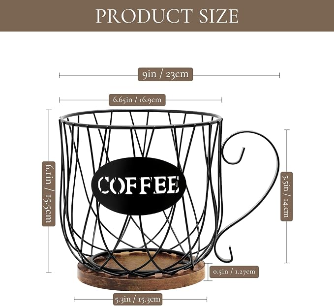 Rustic Metal K-Cup Coffee Pod Holder Mug - Image 6