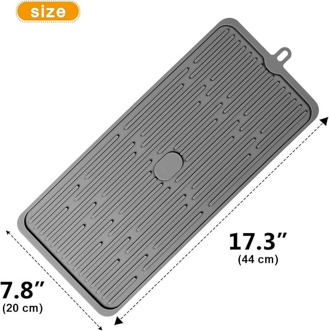 Silicone Dish Drying Mat 18”x8”, Heat Resistant Trivets - Image 4
