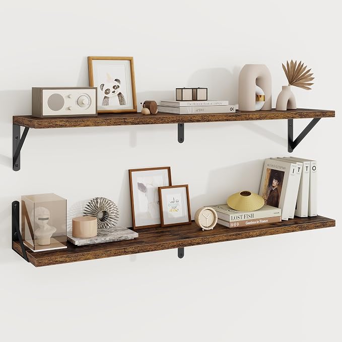 Floating Shelves 8 Inch Deep, 36W x 8D Wall Shelf Set of 2, 60 lbs Heavy Duty by KovaScapeHomeDecor