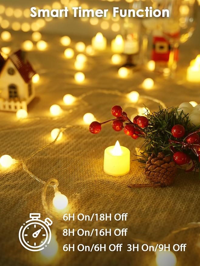 2-Pack Connectable Globe String Lights | Total 152FT 400LED Warm White - Image 5