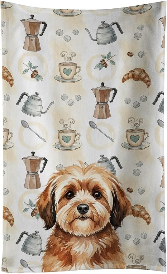 Caroline's Treasures Sable Havanese Coffee Bar Kitchen Towel Velour Plush Front by CarolinesTreasures