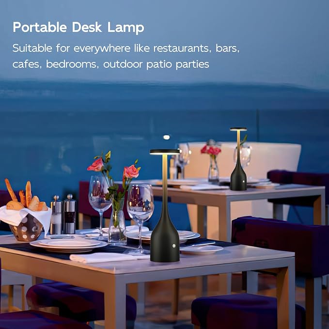 Yogaret 2 Pack Rechargeable Table Lamps Cordless, 5000mAh Battery Operated LED - Image 2