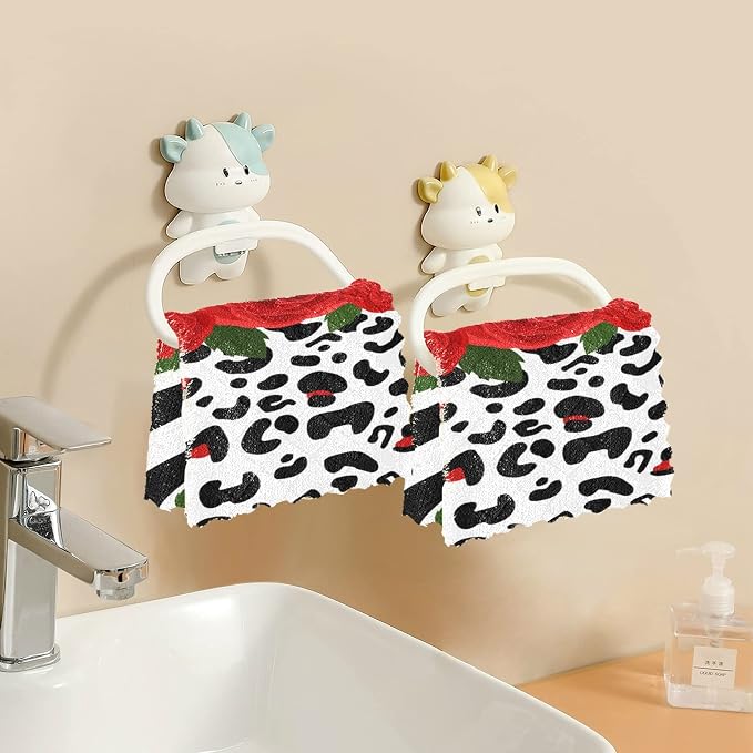 ALAZA Dish Towels Kitchen Cleaning Cloths Animal Leopard Print Zebra Dish - Image 5