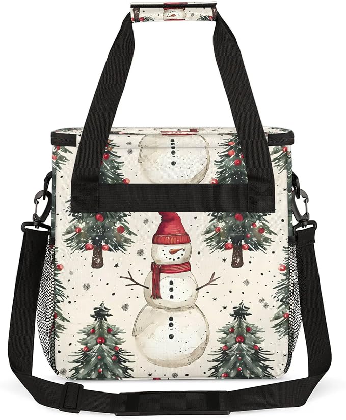 Christmas Snowman Tree Coffee Maker Carring Bag, Large Insulated Storage - Image 5