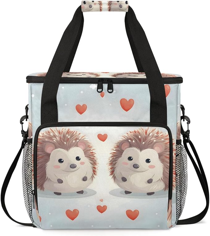 Cute Cartoon Hedgehog Coffee Maker Carring Bag, Large Insulated Storage by Home