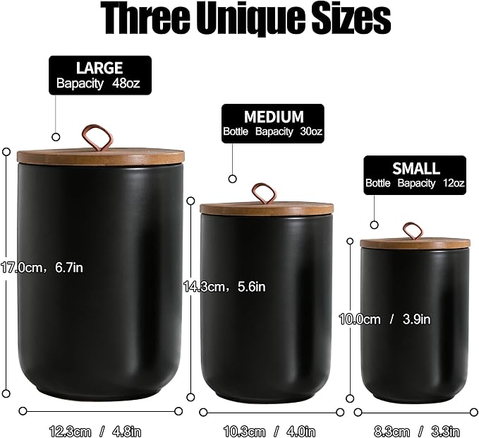 Black Ceramic Canister Set - Image 2