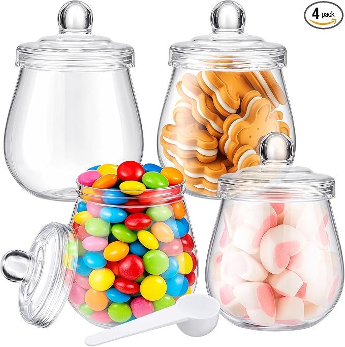 Nuogo 4 Pcs Plastic Candy and Cookie Jars by Nuogo