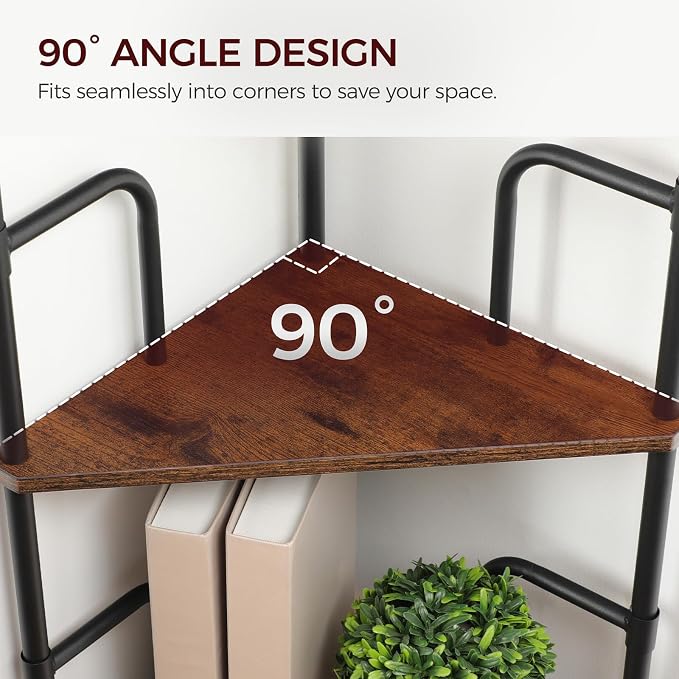 MAHANCRIS 52.8" Corner Shelf, 5-Tier Industrial Corner Bookshelf - Image 6