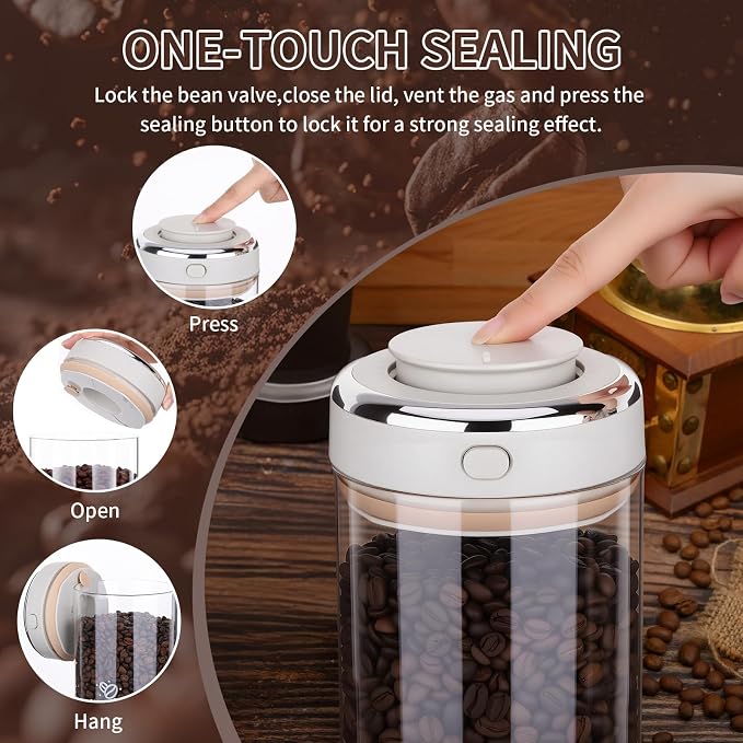 37oz Airtight Glass Coffee Canister - Image 4