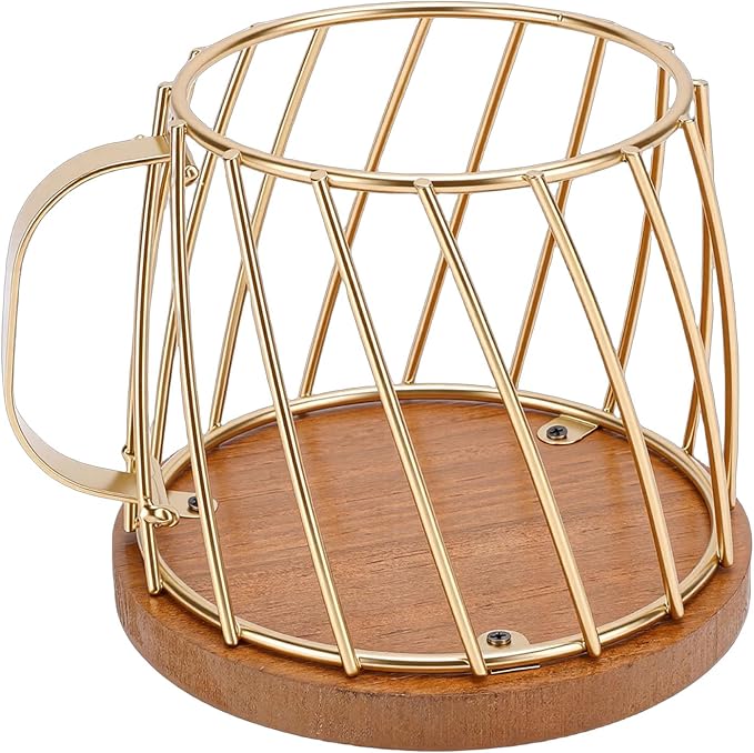 JTLB Coffee Pod Basket, Large Capacity Metal Wood Holder Organizer by Unknown