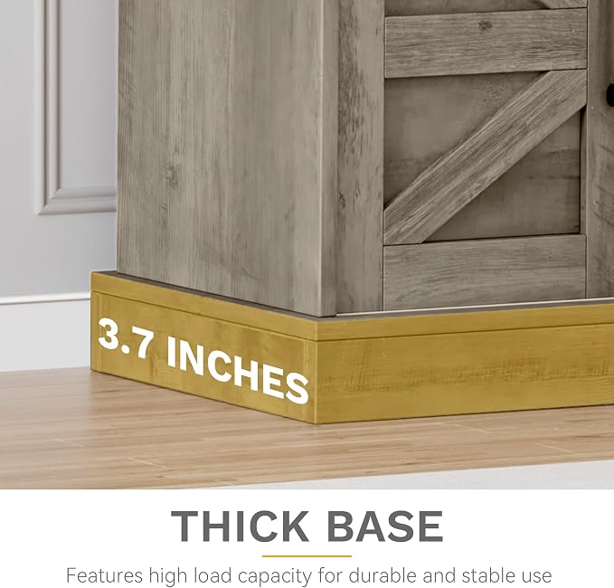 DWVO Farmhouse Buffet Cabinets, Sliding Barn Door Sideboard Cabinet - Image 7