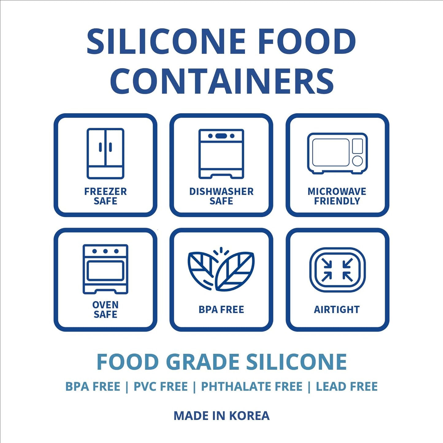BLUE GINKGO Nesting Silicone Containers - Set of 3 Hard-Shell Silicone Food Storage Containers | BPA Free, Airtight, Dishwasher and Freezer Safe (6.7oz, 10oz, 20oz) - Red