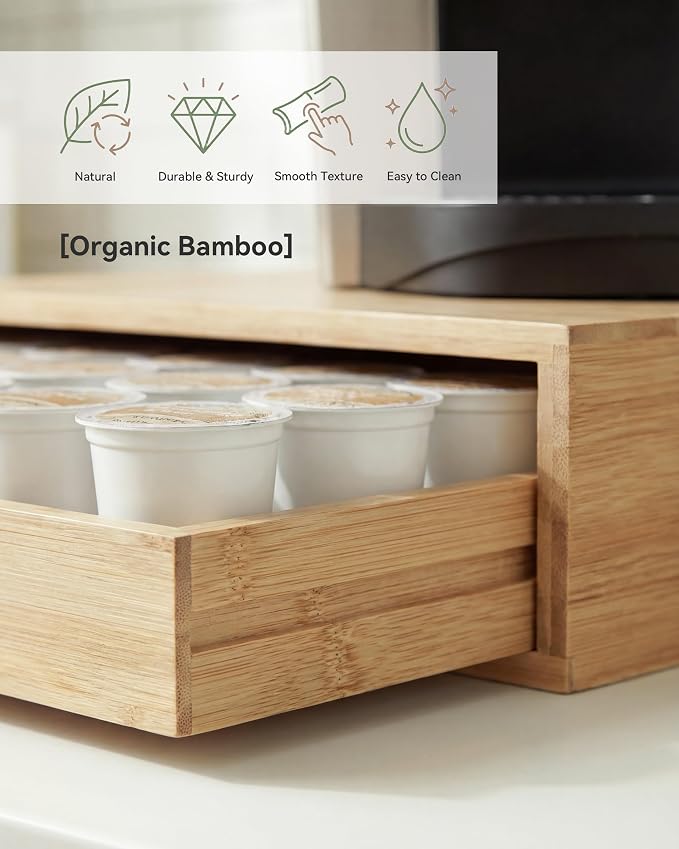 Bamboo Coffee Pod Drawer Organizer Compatible - Image 7