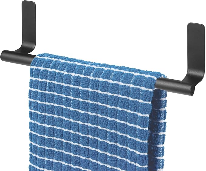 mDesign Steel Wall-Mounted Towel Rack Storage Holder - Image 6