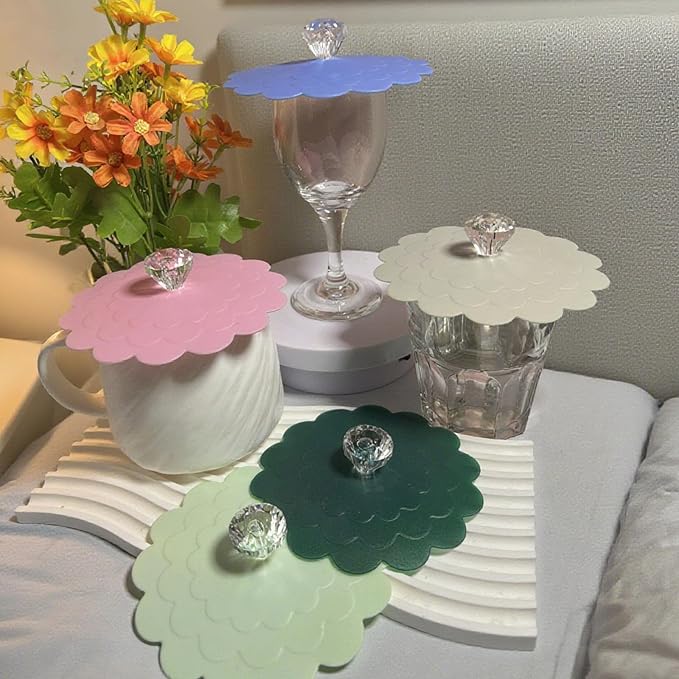 flower Silicone Cup Covers, Flexible Mug Covers, Tea Pots, Hot Cup Lids - Image 8