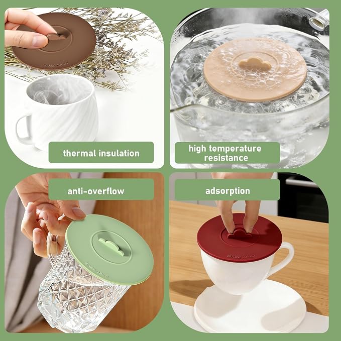 Silicone Cup Covers， Multicolored Silicone Lids - Image 7