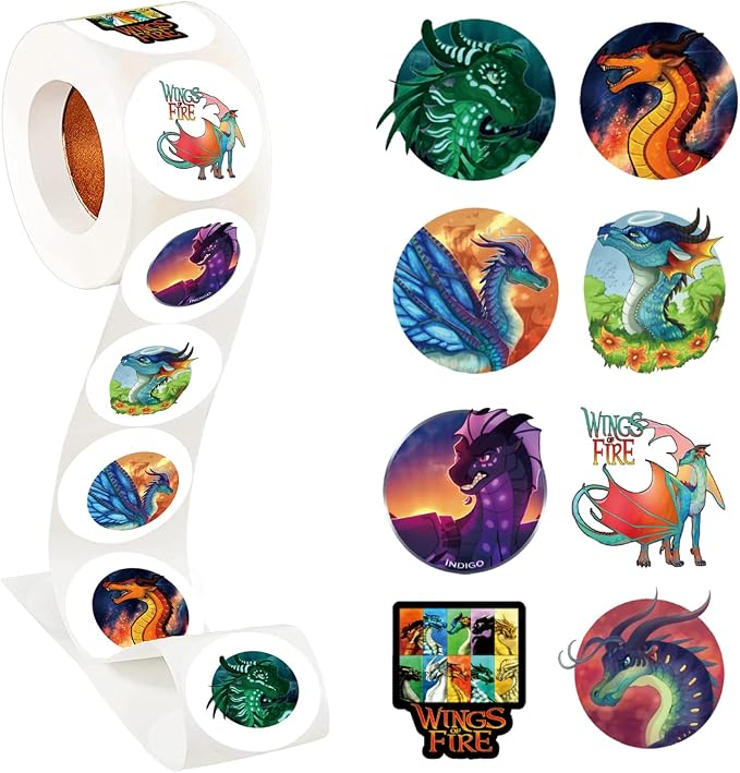 500Pcs Wings of Fire Stickers, 1 Inch Labels by YEESACG