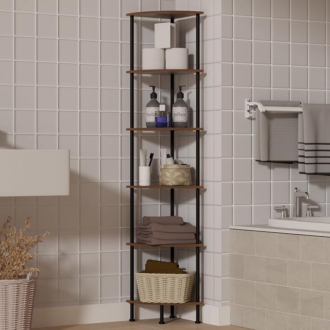 6-Tier Corner Shelf Stand, Tall Display Shelf, Plant Stand, Storage Standing - Image 7