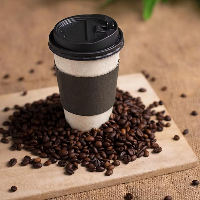 Promora 8 oz Disposable Natural Cream Coffee Cups - Image 9