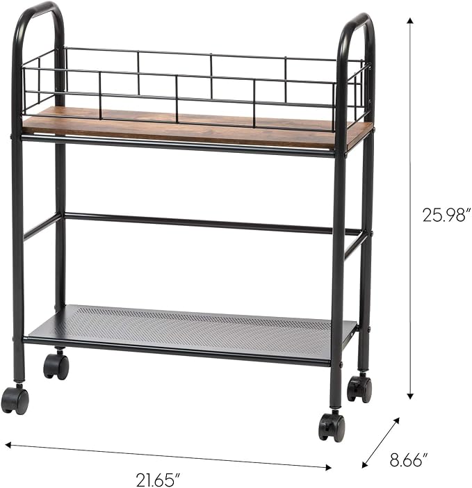 IRIS USA 2-Tier Kitchen Storage Rolling Cart - Image 2