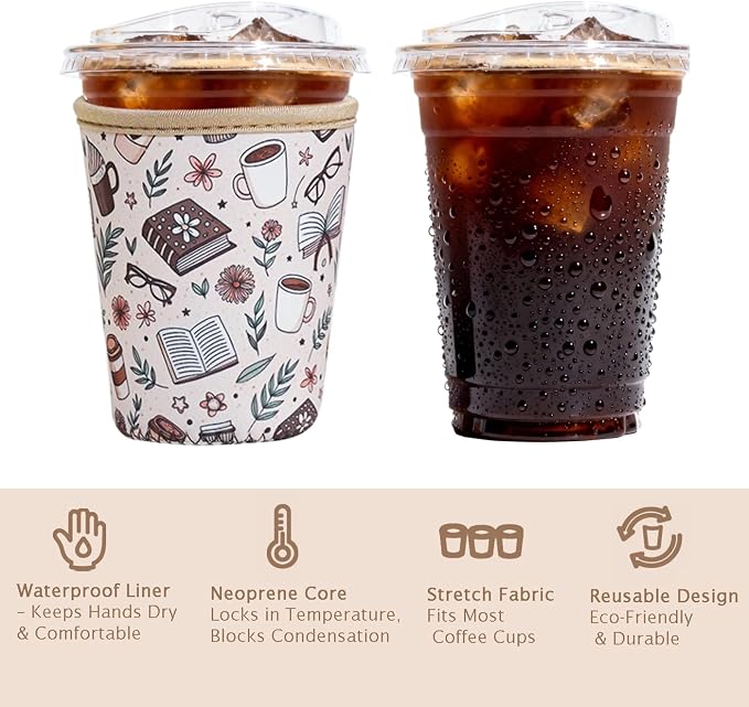 Reusable Insulated Sleeve for Iced Coffee Cup, Beverage Holder for Iced Coffee - Image 6