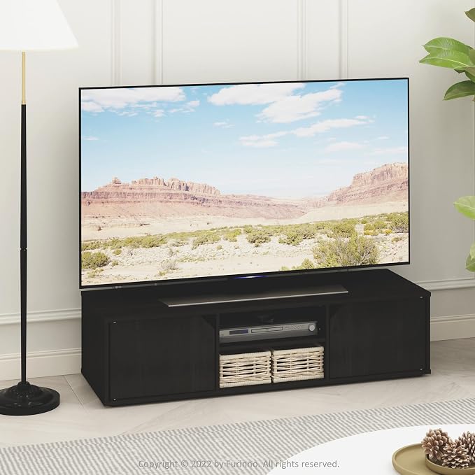 Furinno CLASSIC TV Stand, Petite 2-Tier Entertainment Center - Image 2