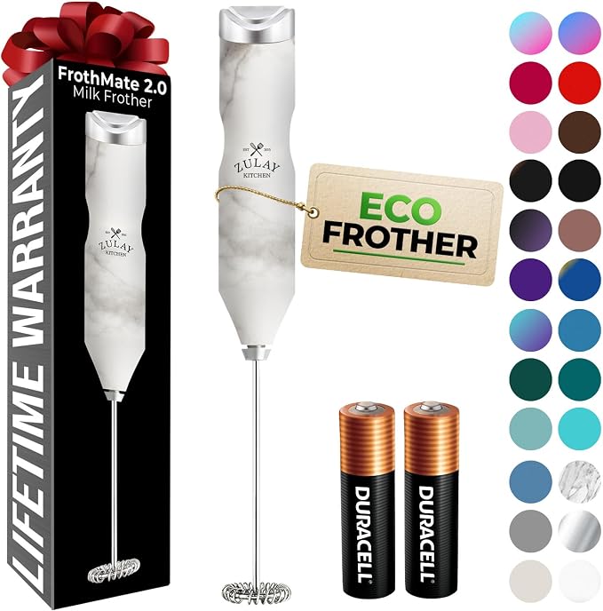 Zulay Kitchen Powerful Frother Wand AA Batteries Included, Ultra Fast Handheld by ZulayKitchen