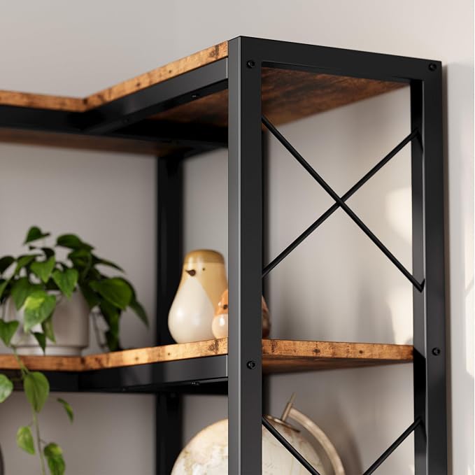 IRONCK Corner Bookshelf, 7-Tier Industrial Corner Bookcase, Tall Corner Shelf - Image 5