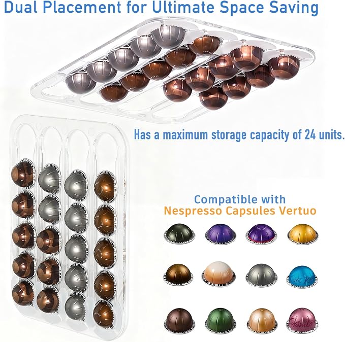 Nespresso Vertuo Pods Holder Wall Mounted, Side Mount Coffee Pod Organizer - Image 3