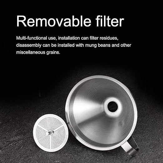 Stainless Steel Filling Funnel, Funnel Filter Cup, Separatory Oil Beer Coffee - Image 5