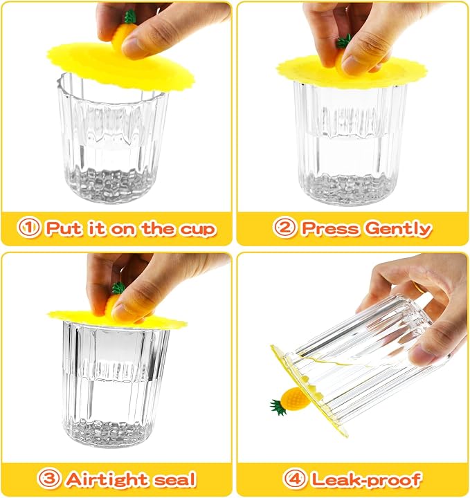 8PCS Silicone Cup Lids Mug Cover, Colorful Food Grade Anti-dust Airtight Seal - Image 8
