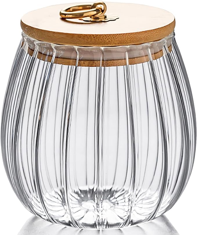 FANTESTICRYAN Glass Coffee Nuts Canister Airtight Storage Jar Petal Decorative by FANTESTICRYAN