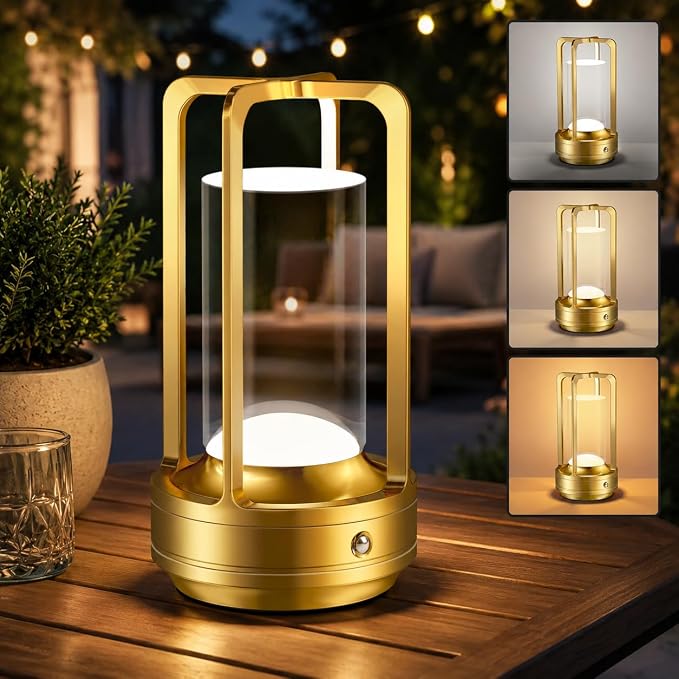 Rechargeable Table Lamp for Outdoor Indoor: Cordless Portable Table Lamps by Yunaking