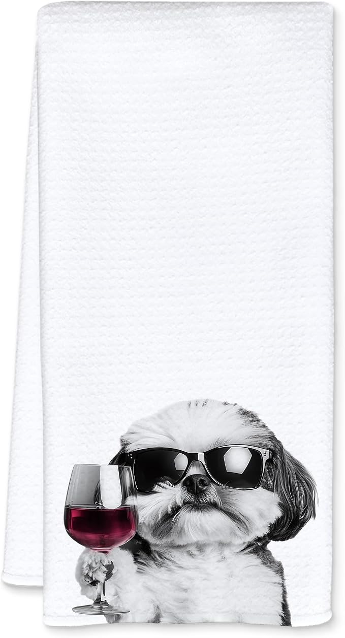 Shih Tzu Decor Kitchen Towels, Shih Tzu Gift Dish Tea Towel by Unknown