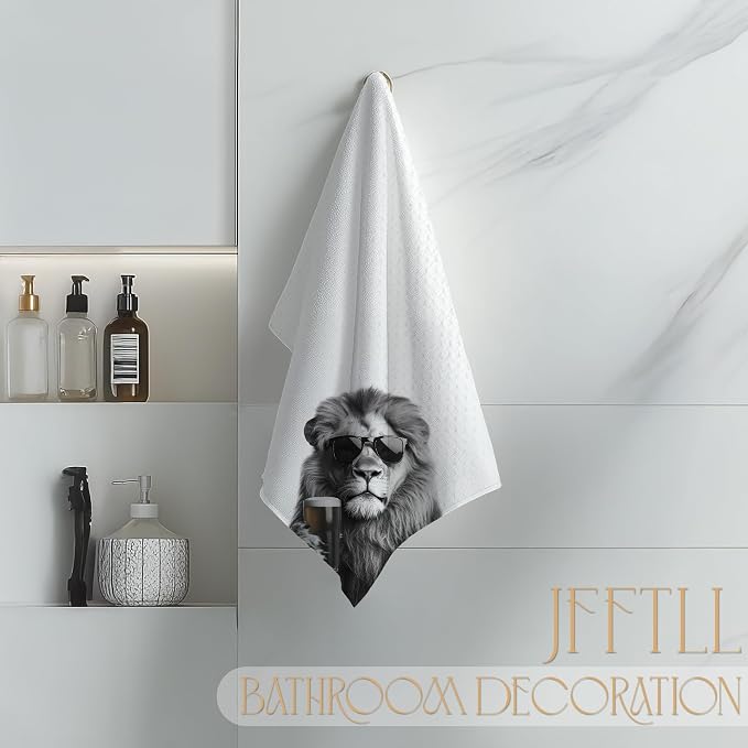 Funny Lion Beer Kitchen Towels, Lion Gifts Dish Tea Towels - Image 4