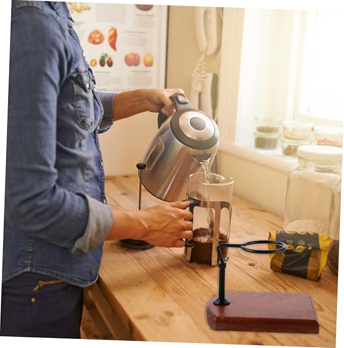 1pc Wood Coffee Dripper Stand Height Base Coffee Filter Holder - Image 4