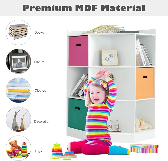 HONEY JOY Kids Toy Storage Organizer, 9-Cubby Toy Bin Organization Storage - Image 4