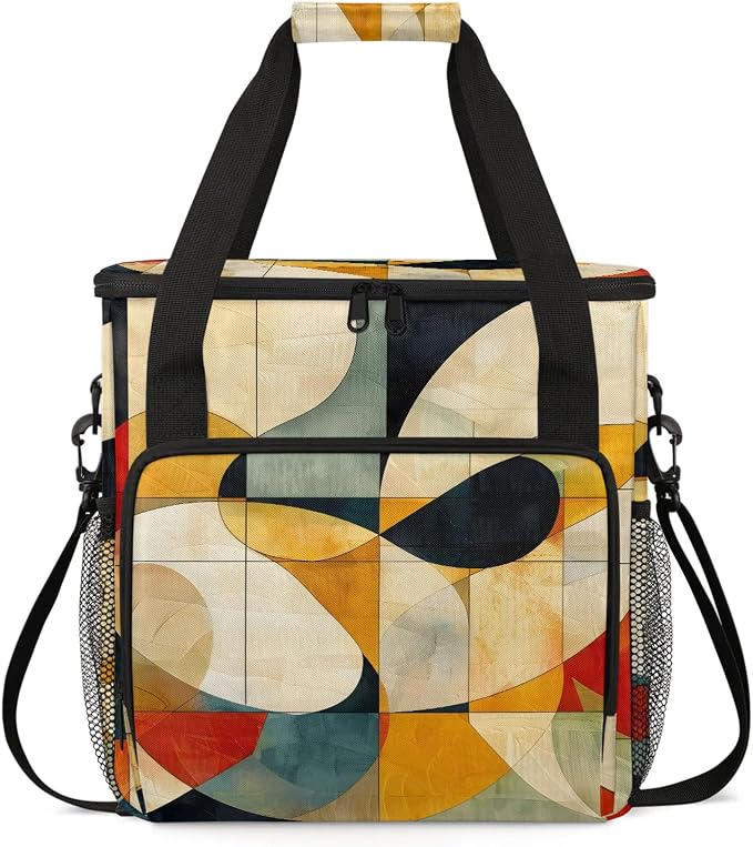 Abstract Coffee Maker Carring Bag, Large Insulated Storage Organizer Case Tote by Home