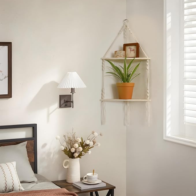 Artilady Macrame Corner Shelf Wall Hanging - Image 3